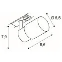 SLV 1-Phasen-Strahler PURI 2.0 TUBE, GU10 max. 6W, drehbar und schwenkbar, grau