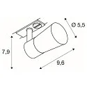 SLV 1-Phasen-Strahler PURI 2.0 CONE, GU10 max. 6W, drehbar und schwenkbar, schwarz