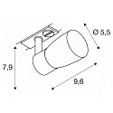 SLV 1-Phasen-Strahler PURI 2.0 DOME, GU10 max. 6W, drehbar und schwenkbar, schwarz / gold