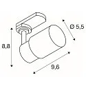 SLV 3-Phasen-Strahler PURI 2.0 TUBE, GU10 max. 6W, drehbar und schwenkbar, schwarz