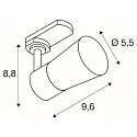 SLV 3-Phasen-Strahler PURI 2.0 CONE, GU10 max. 6W, drehbar und schwenkbar, schwarz