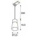 3-Phasen Pendelleuchte PURI 2.0 DOME, GU10 max. 6W, schwarz / gold