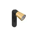 SLV Wand- und Deckenleuchte PURI 2.0 CONE, rechteckig, mit Schalter, GU10 max. 6W, schwarz / gold