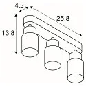 SLV wall and ceiling luminaire PURI 2.0 - TUBE 3 flames, long GU10 IP20, gold, black dimmable