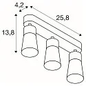 SLV wall and ceiling luminaire PURI 2.0 - CONE 3 flames, long GU10 IP20, grey dimmable