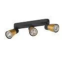 SLV Wand- und Deckenleuchte PURI 2.0 DOME, Long, 3x GU10 max. 6W GU10, schwarz / gold