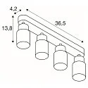 SLV Wand- und Deckenleuchte PURI 2.0 TUBE, Long, 4x GU10 max. 6W, weiß
