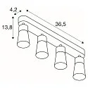SLV wall and ceiling luminaire PURI 2.0 - CONE 4 flames, long GU10 IP20, gold, black dimmable