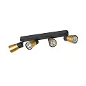 SLV Wand- und Deckenleuchte PURI 2.0 DOME, Long, 4x GU10 max. 6W, schwarz / gold