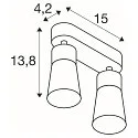 SLV Wand- und Deckenleuchte PURI 2.0 CONE, Long, 2x GU10 max. 6W, grau