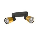 SLV Wand- und Deckenleuchte PURI 2.0 DOME, Long, 2x GU10 max. 6W, schwarz / gold