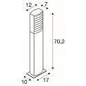 SLV Outdoor LED-Stehleuchte RASTERLYS POLE 70, IP65 IK06, mit Diffusor, gewölbt, 27W 2700/3000K 750lm 2x70°, dimmbar, anthrazit