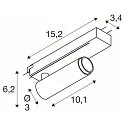 SLV LED 1-Phasen-Strahler GRIP! S PHASE DTW, zylindrisch, 11W 2000-3000K 29°, CRi >90, Dim-to-Warm, schwenkbar, gold / schwarz