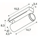 SLV LED 1-Phasen-Strahler GRIP! M PHASE DTW, zylindrisch, 15W 2000-3000K 42°, CRi >90, UGR <19, Dim-to-Warm, schwenkbar