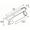 LED 3-Phasen-Strahler GRIP! M DALI, 20W 3000K 42°, CRi >90, UGR <19, DALI/Touch dimmbar, schwenkbar, schwarz / gold