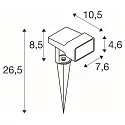 SLV LED Erdspieß-Leuchte SYNA WIDE, IP65 IK06, eckig, neigbar, IP-Steckerkabel, seeluft-beständig, schwarz, 5.5W 2200K 500lm 115°