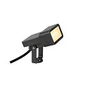 LED Erdspieß-Leuchte SYNA WIDE, IP65 IK06, eckig, neigbar, IP-Steckerkabel, seeluft-beständig, schwarz, 5.5W 3000K 650lm 115°