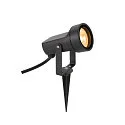 SLV Erdspieß-Leuchte SYNA SHADE, IP65 IK06, rund, GU10 max. 10W, neigbar, IP-Steckerkabel, seeluft-beständig, schwarz