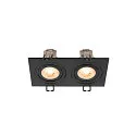 SLV ceiling recessed luminaire NEW TRIA® 155 GU10 2 flames, rotatable, square GU10 IP20, black dimmable