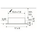SLV ceiling recessed luminaire NEW TRIA® 155 GU10 2 flames, rotatable, square GU10 IP20, black dimmable