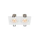 SLV LED Deckeneinbauleuchte NEW TRIA® 155 PHASE, quadratisch, 2-flammig, dimmbar, starr, 13.6W 2700K 1220lm 38°, weiß