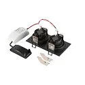 SLV LED Deckeneinbauleuchte NEW TRIA® 155 PHASE, quadratisch, 2-flammig, dimmbar, starr, 13.6W 2700K 1220lm 38°, schwarz