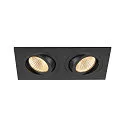 ceiling recessed luminaire NEW TRIA® 155 PHASE 2 flames, rigid, square IP20, black dimmable