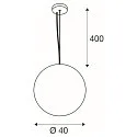 SLV pendant luminaire SUN 40 round E27 IP20, black dimmable