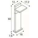 SLV Outdoor LED Stehleuchte ABRIDOR POLE HYBRID, IP65 IK07, mit Solar-Panel + Sensoren, 2200/2700K, drehbar, anthrazit, 60cm