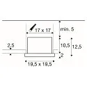 ceiling recessed luminaire KADUX SINGLE 1 flame, DALI controllable, cardanic swivelling IP20