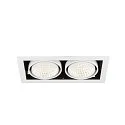 SLV LED Deckeneinbauleuchte KADUX DOUBLE, 2-fkammig, DALI 2 dimmbar, kardanisch schwenkbar, 54W 4000K 3400lm 30°