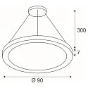 SLV pendant luminaire MEDO® RING 90 PHASE for VDU workstation, CCT Switch IP20, white dimmable