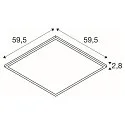 SLV LED Einlege-Deckenleuchte PANEL C 600 ON-OFF, IP54 IK02, 59.5cm, 34W 3000/4000K (CCT Switch), UGR <19, schaltbar, CRI 80