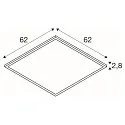 SLV LED Einlege-Deckenleuchte PANEL C 625 ON-OFF, IP54 IK02, 59.5cm, 34W 3000/4000K (CCT Switch), UGR <19, schaltbar, CRI 80