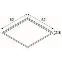 SLV LED Einlege-Deckenleuchte PANEL C 625 DALI, IP54 IK02, 59.5cm, 34W 3000/4000K (CCT Switch), UGR <19, dimmbar, CRI 80