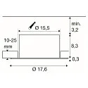 SLV downlight DOWNLIGHT C 150 DALI rigid, DALI controllable, wired through IP54, white dimmable