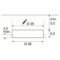 SLV LED Decken-Einbauleuchte MEDO® 40 FRAMELESS, IP20, bündig, 16W 3000/4000K 2350lm 80°, CRi >90, UGR <19, ohne BG, schaltbar