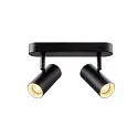 wall and ceiling luminaire NOBLO® DOUBLE PHASE DTW 2 flames, round, Dim-To-Warm IP20, black dimmable
