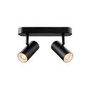 SLV LED Wand- und Deckenstrahler NOBLO® DOUBLE PHASE, IP20, 2-flammig, kardanisch, CRi>90, dimmbar, 12W 2700K 1450lm 32°, schwarz