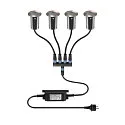 SLV LED Boden-Einbauleuchte TRAIL-LITE® 60, IP67 IK08, 4er Set inkl. Netzteil, Ø 6cm, 230VAC / sek. 24VDC, 4x 0.9W 3000K 25lm