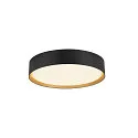 SLV ceiling luminaire DECONA 30 CL round, suitable for VDU workstation IP44, gold, black, lacquered dimmable