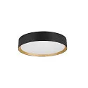 SLV ceiling luminaire DECONA 30 CL round, suitable for VDU workstation IP44, gold, black, lacquered dimmable