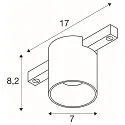 SLV LED Spot FIXT-IT!, 48V, DALI, rund, für Einbauschiene, 36°, 7W, 2700K, 800lm, UGR<19, IP20, dimmbar, gold/schwarz