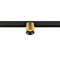 LED Spot FIXT-IT!, 48V, DALI, rund, für Aufbauschiene, 36°, 7W, 3000K, 850lm, UGR<19, IP20, dimmbar, gold/schwarz