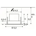 SLV LED Deckeneinbauleuchte NEW TRIA® 45, rund, 24°, 4W, 2700K, 360lm, UGR<22, IK02, IP20, weiß