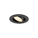 ceiling recessed luminaire NEW TRIA® 45 round, suitable for VDU workstation IP20, black, lacquered 