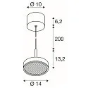 pendant luminaire GRIP! FLAT IP20, gold, black dimmable