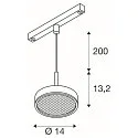 SLV LED Pendelleuchte GRIP! FLAT TRACK 48V, 15W, 2700/3000K, 400lm, IP20, dimmbar, schwarz/gold