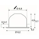 ceiling recessed luminaire NEW TRIA® 68 AIRTIGHT suitable for VDU workstation IP23, white, lacquered dimmable