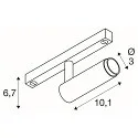SLV LED Strahler GRIP! S, 48V, zylindrisch, 29°, 9,8W, 2000-3000K, 350lm, Dim-to-Warm, IP20, IK02, gold/schwarz